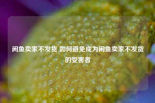 闲鱼卖家不发货 如何避免成为闲鱼卖家不发货的受害者