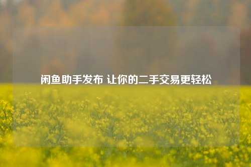 闲鱼助手发布 让你的二手交易更轻松