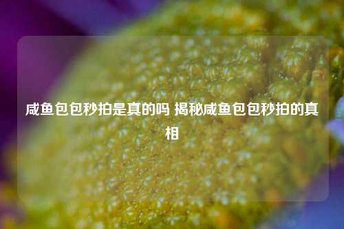 咸鱼包包秒拍是真的吗 揭秘咸鱼包包秒拍的真相