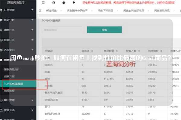 闲鱼coach秒拍：如何在闲鱼上找到性价比最高的Coach商品？