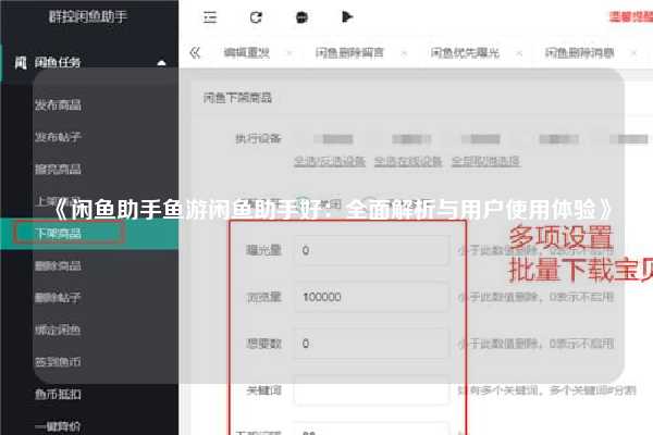 《闲鱼助手鱼游闲鱼助手好：全面解析与用户使用体验》