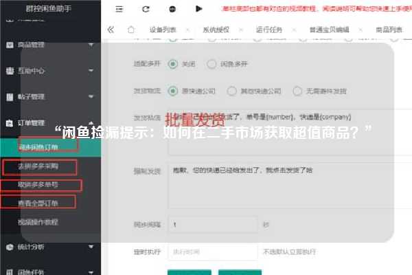 “闲鱼捡漏提示：如何在二手市场获取超值商品？”